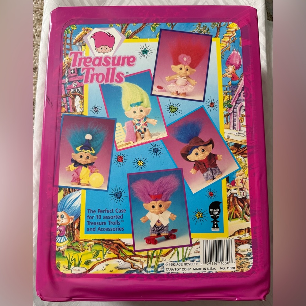 VTG Russ Treasure Trolls Case w 2 Trolls and Outfits 1992 Ace Novelty